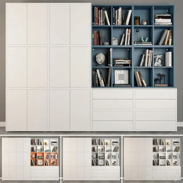 Combination of cabinets with adjustable legs Ikea 3D Model
