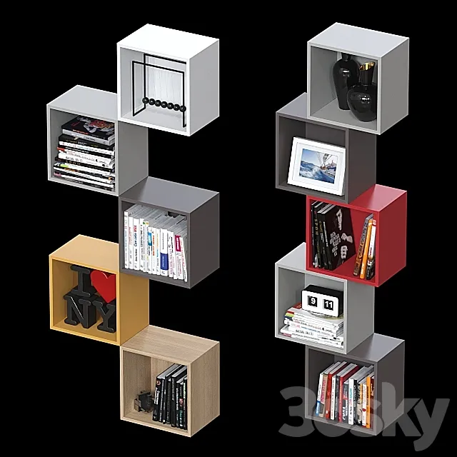 Combination wall cabinets IKEA Eket 5. 3D Model