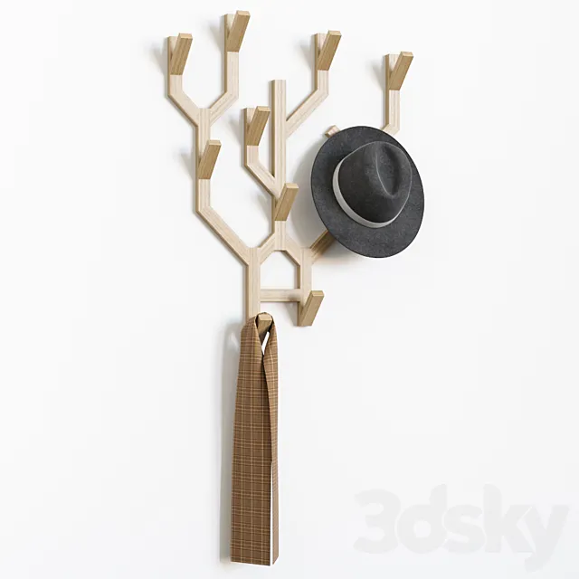 COMINGB Wall Oak Tree Coat Hanger 3D Model