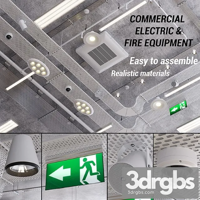 Commercial electric and fire fighting (vray ggx corona pbr) 3D Model Free