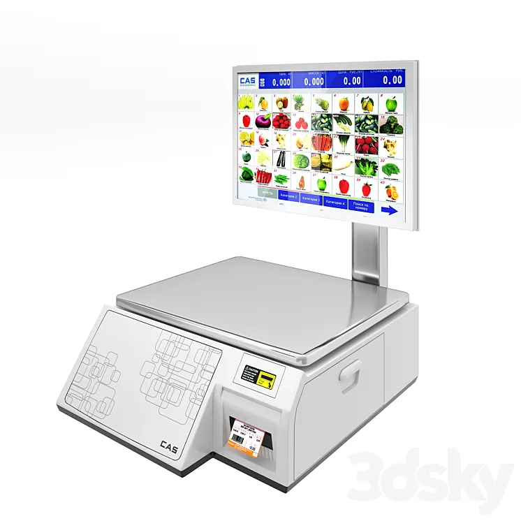 Commercial scales CAS with touch screen 3D Model Free