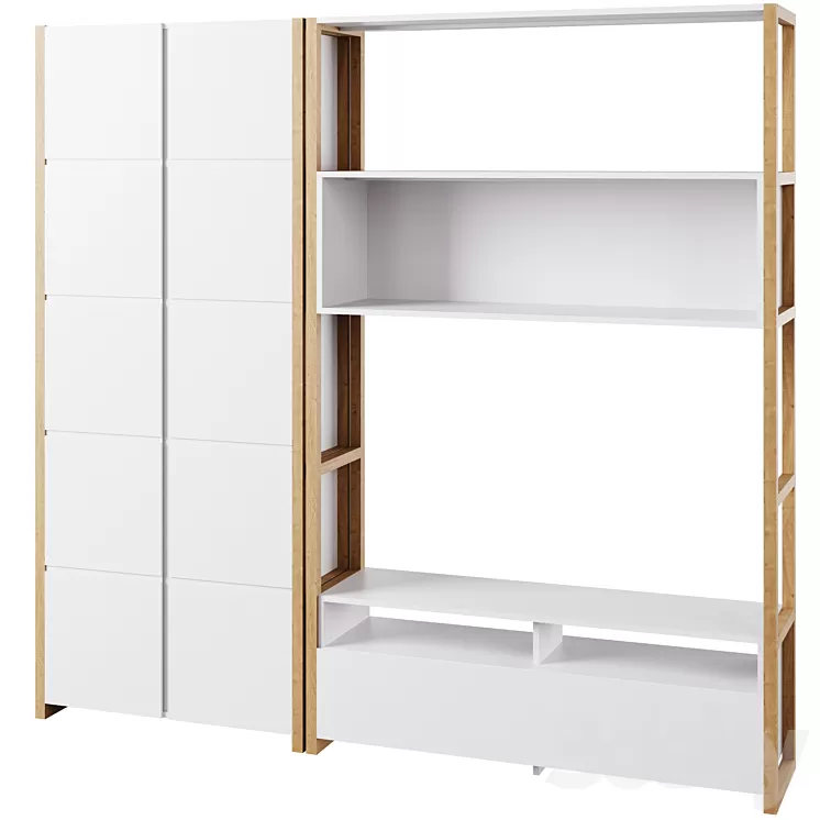 Compo Shelved TV Stand and bookcase Compo by LA REDOUTE INTERIEURS 3D Model Free