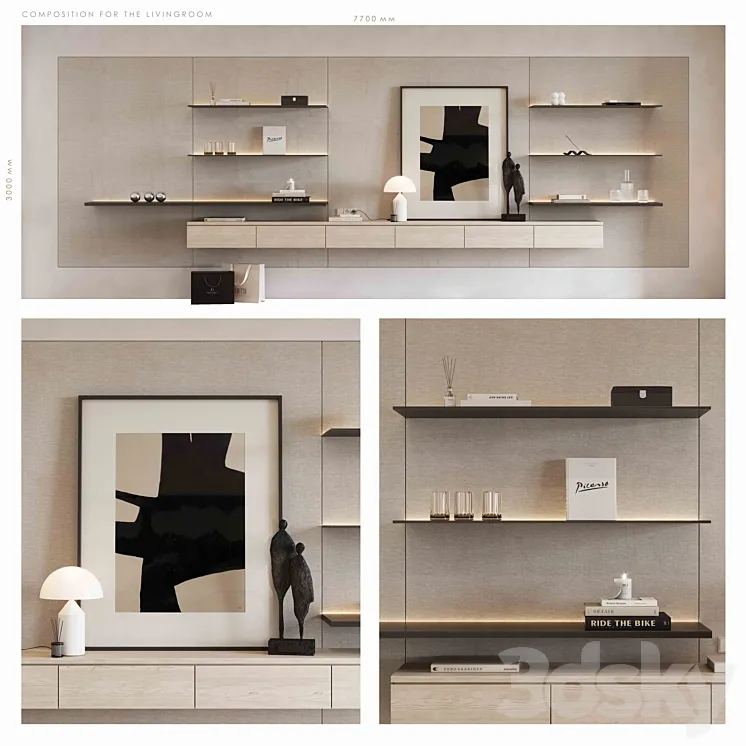 COMPOSITION FOR THE LIVINGROOM 3D Model Free