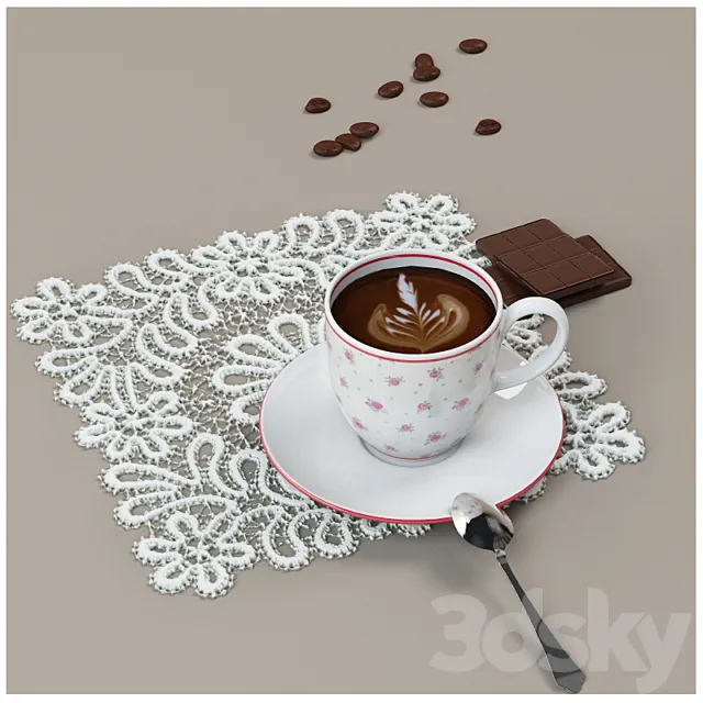 Composition in the style of Shabby Chic. 3DModel