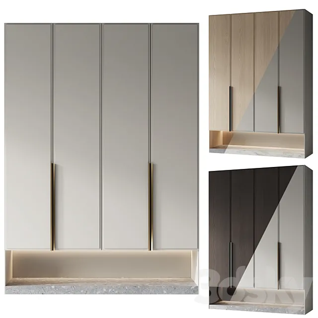 Composition of furniture in the hallway with filling 17 3D Model