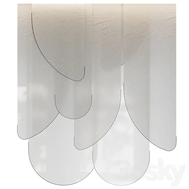 Composition of rice paper sheets 3D Model