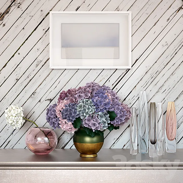Composition with hydrangeas 3DModel