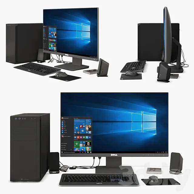 Computer Set 01 3DModel