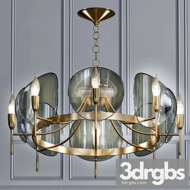 Concave Smoked Lucite Disc Chandelier 3D Model Free