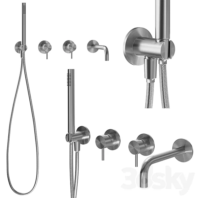 Concealed single lever bath faucet Cisal Xion Inox 3D Model