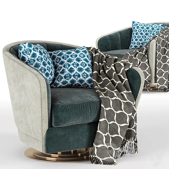 Concentric Swivel Caracole chair 3DModel