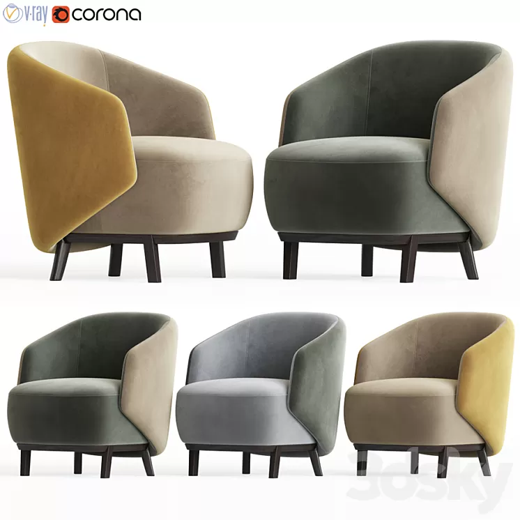Concha armchair 3D Model