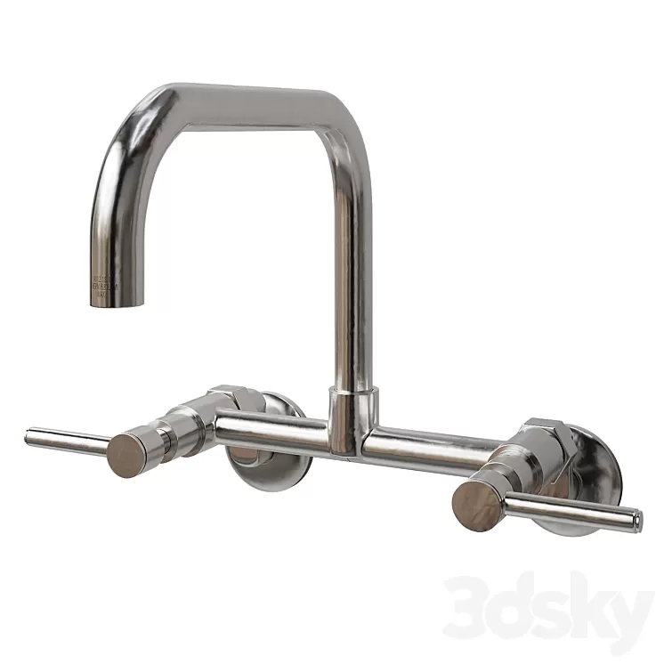 CONCORD TWO-HANDLE 2-HOLE WALL MOUNT KITCHEN FAUCET(KS813SB) 3D Model Free