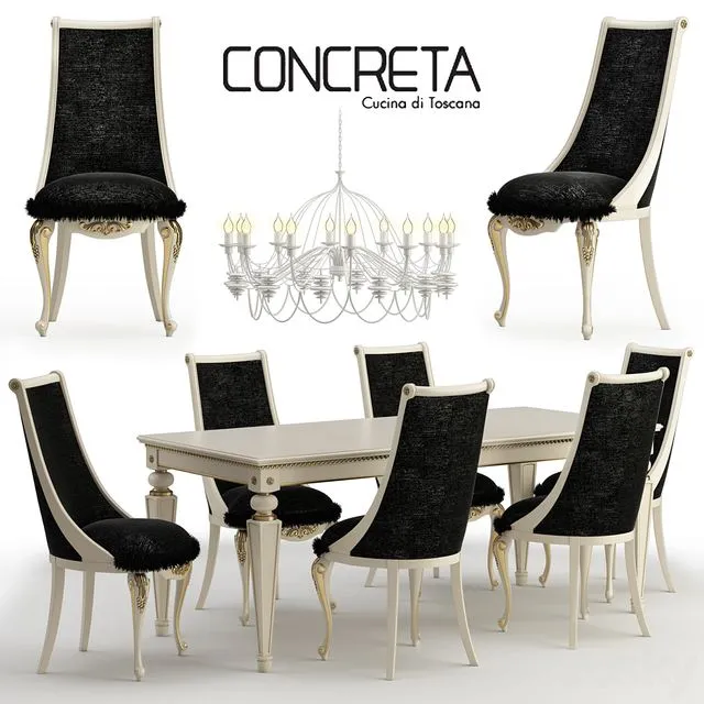 Concreta cucina Arrogance Impero dinner set 3D Model