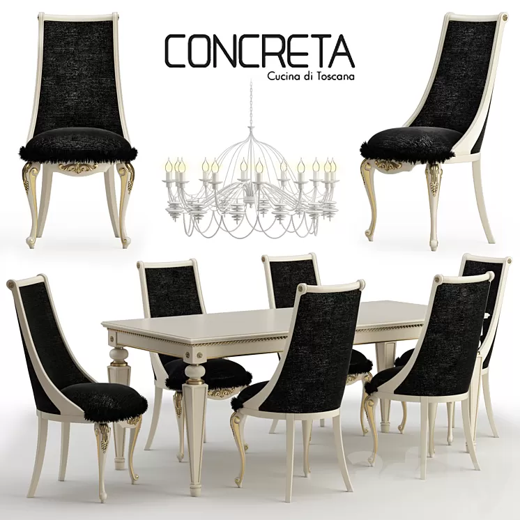 Concreta cucina Arrogance Impero dinner set 3D Model