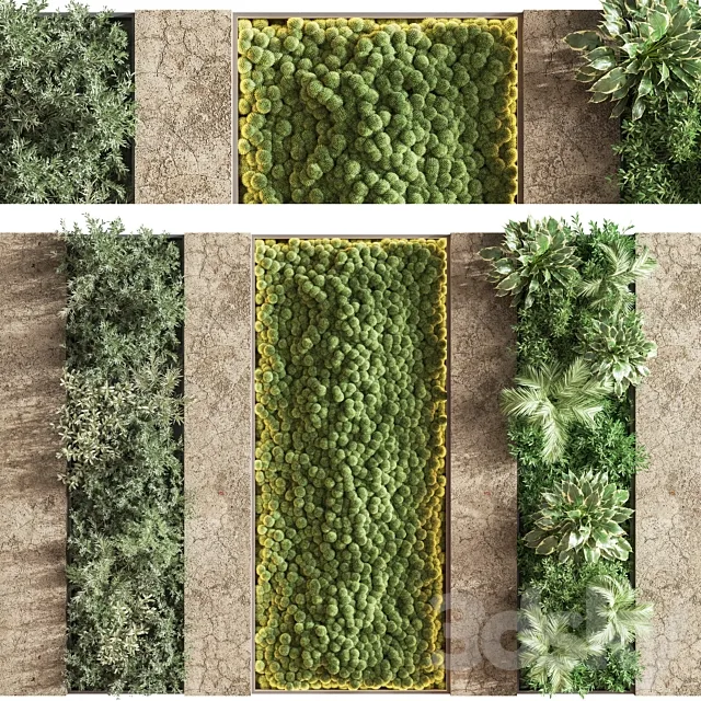 Concrete and Vertical Garden 02 3D Model