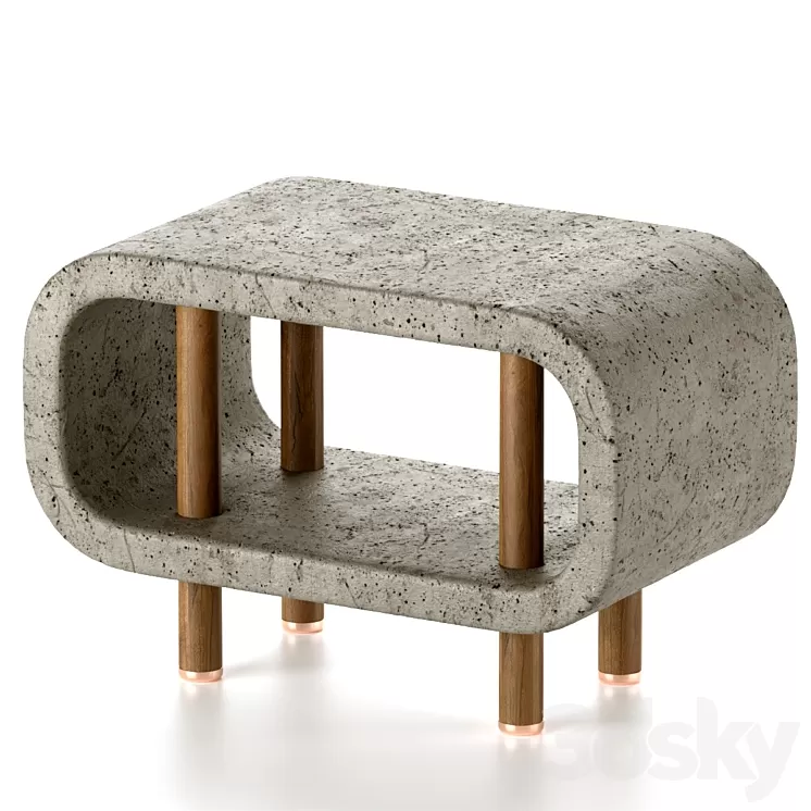 Concrete bedside table 3D Model