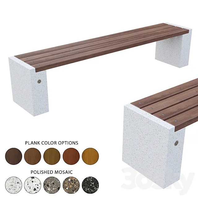 Concrete Bench 238 3D Model