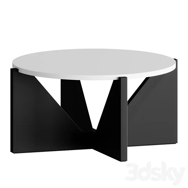 Concrete coffee table Miro with ebony base Coffee table coffee table 3D Model