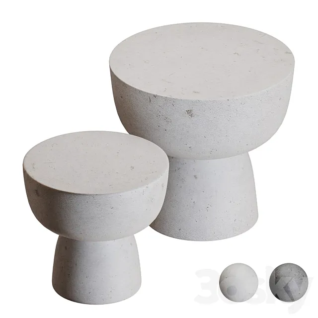 Concrete coffee tables 3D Model