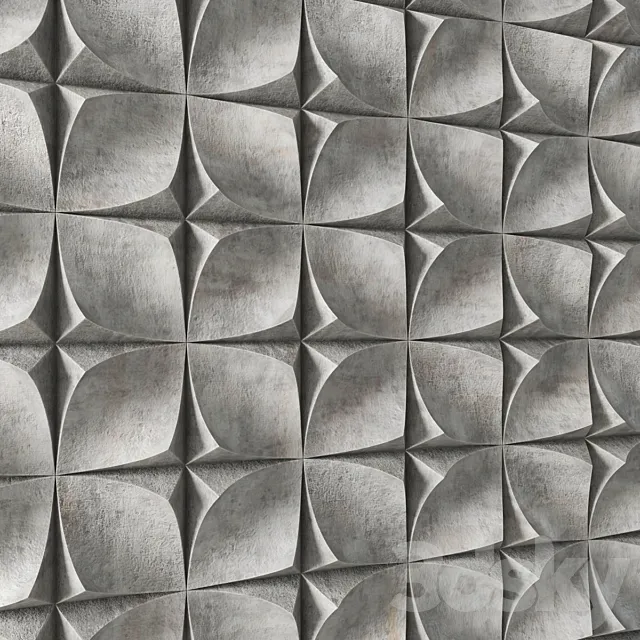 Concrete decorative panel 3D Model