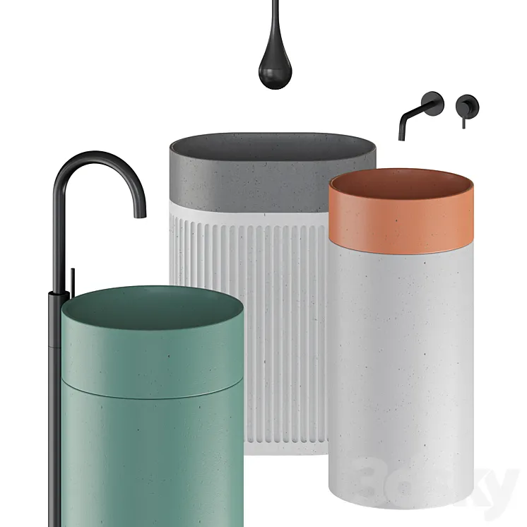 Concrete floor sink 3D Model Free