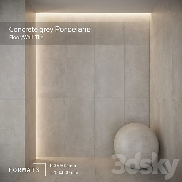 Concrete gray Floor Tile 3D Model