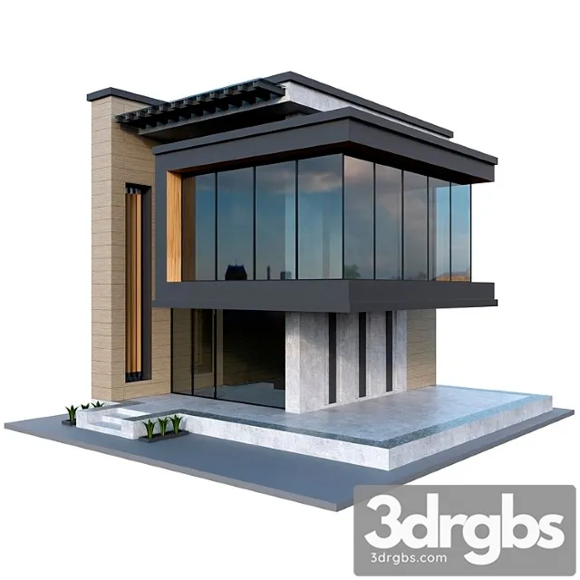Concrete House 06 3D Model Free