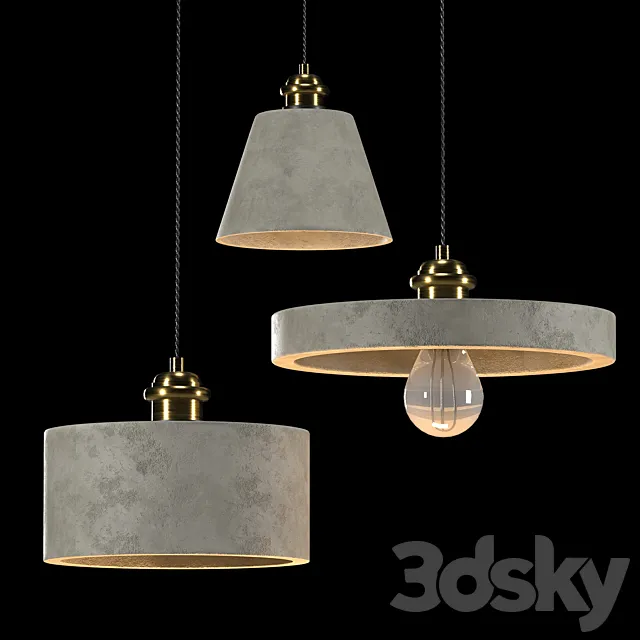 Concrete lamps 3DModel