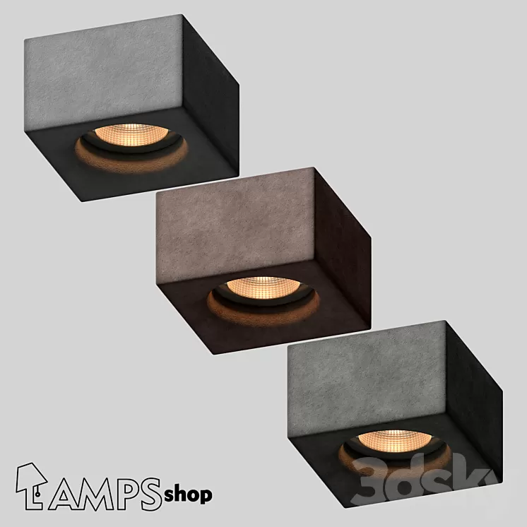 Concrete Lamps v3 3D Model