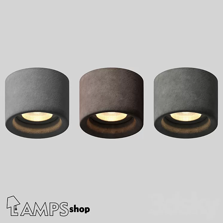 Concrete Lamps v4 3D Model