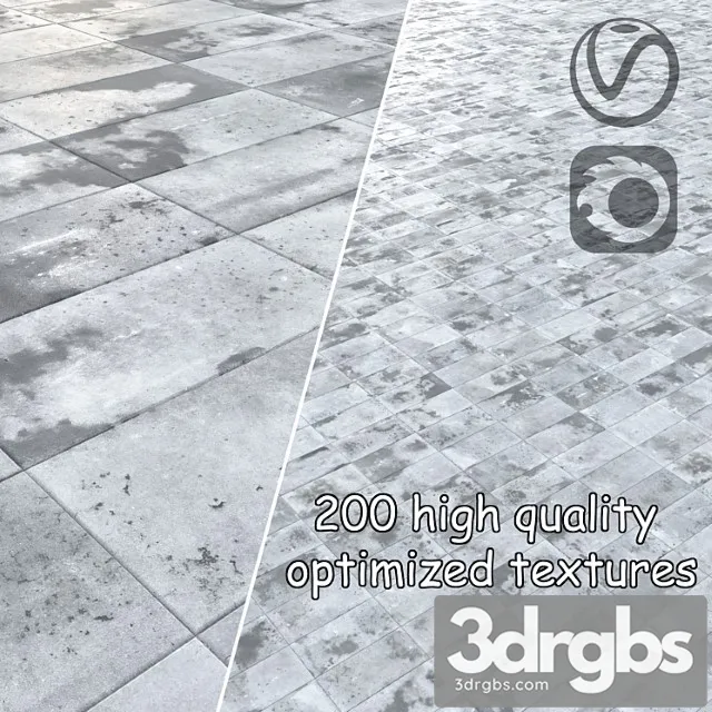 Concrete tile (semi-dry) 3D Model Free