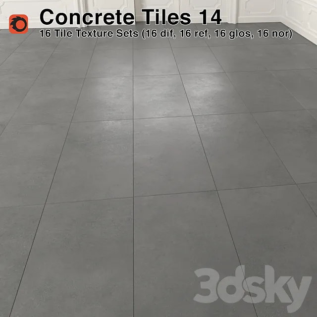 Concrete Tiles - 14 3D Model