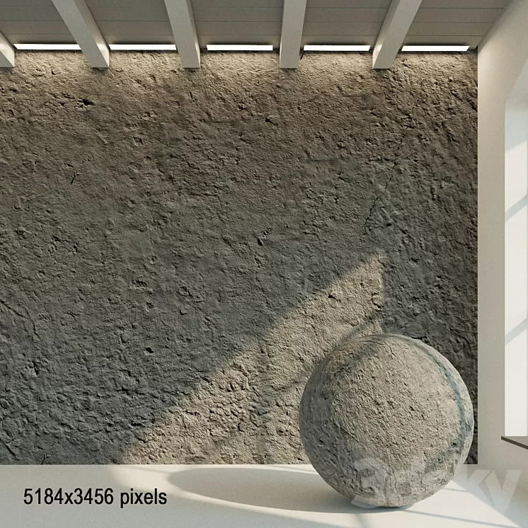 Concrete wall. Old concrete. 48 3D Model