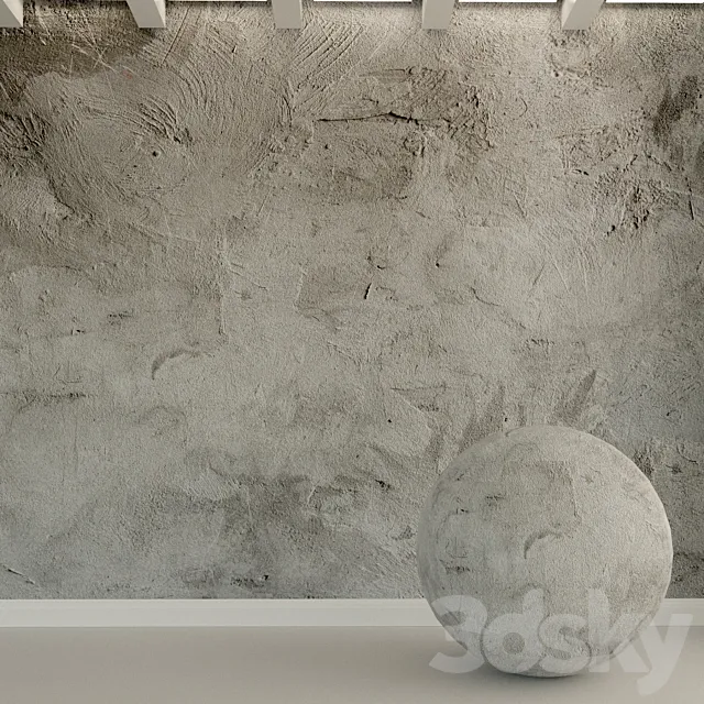 Concrete wall. Old concrete. 90 3D Model