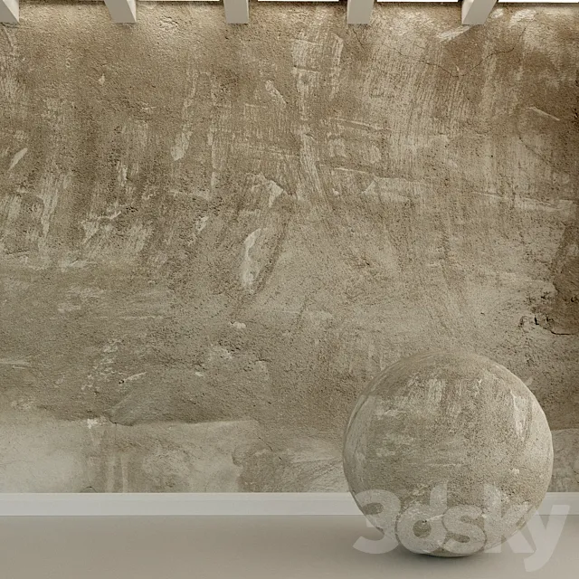 Concrete wall. Old stucco. 45 3D Model