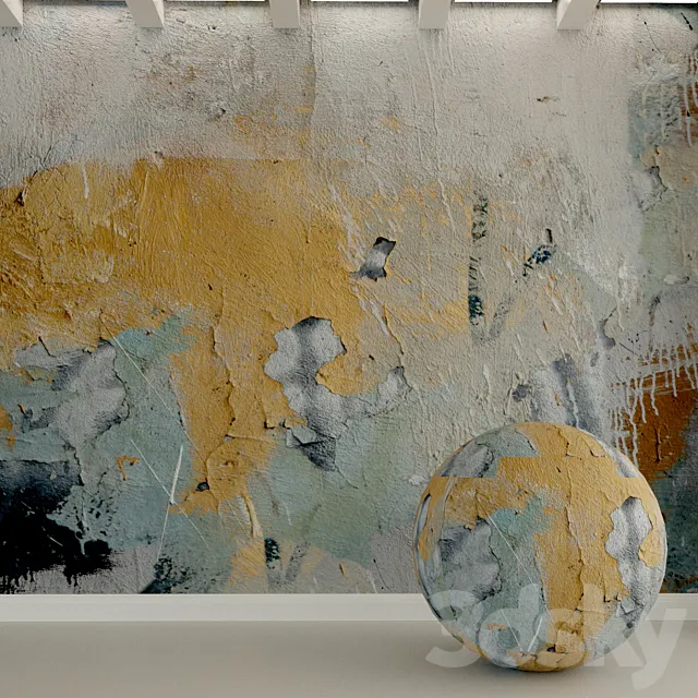 Concrete wall. Old stucco. 48 3D Model