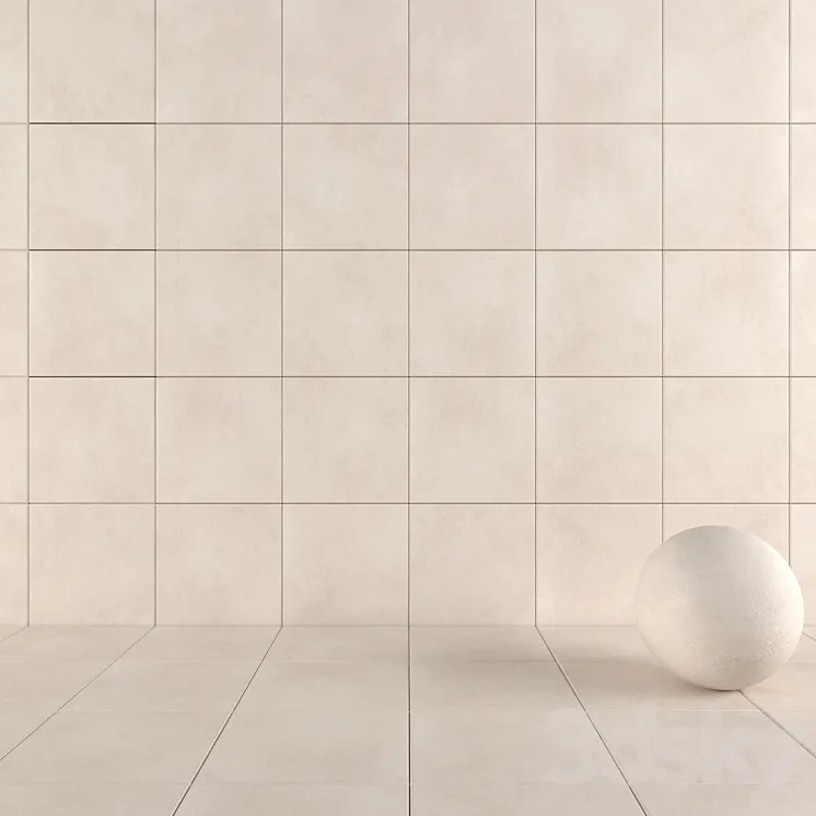 Concrete Wall Tiles Core Beige 3D Model Free