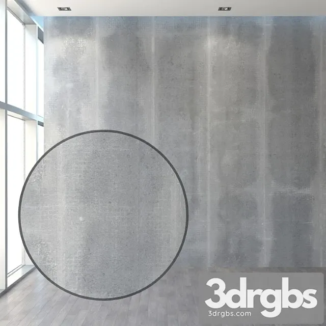 Concrete wall with stitched seams 3D Model Free
