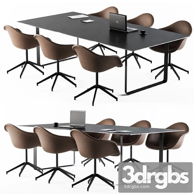Conference table with chair loft 2 3D Model Free