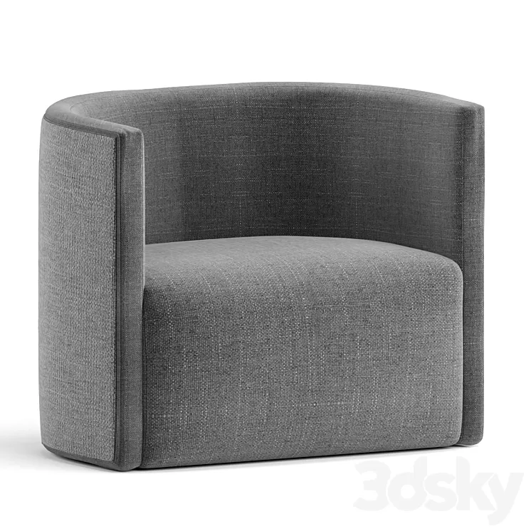 CONFIDENT RATTAN By Living Divani Fabric armchair with armrests 3D Model