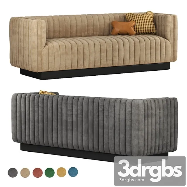 Conjure channel tufted velvet sofa in emerald