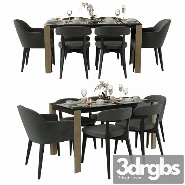 Connubia calligaris table with chairs 2 3D Model Free