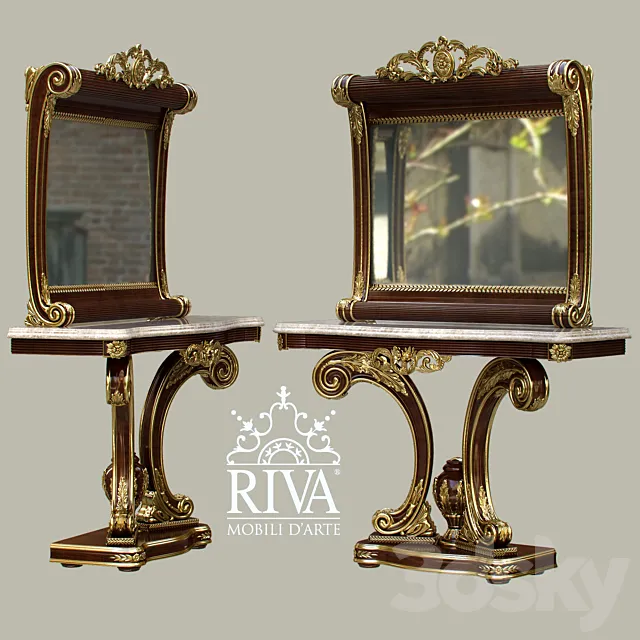 Console and mirror 3D Model