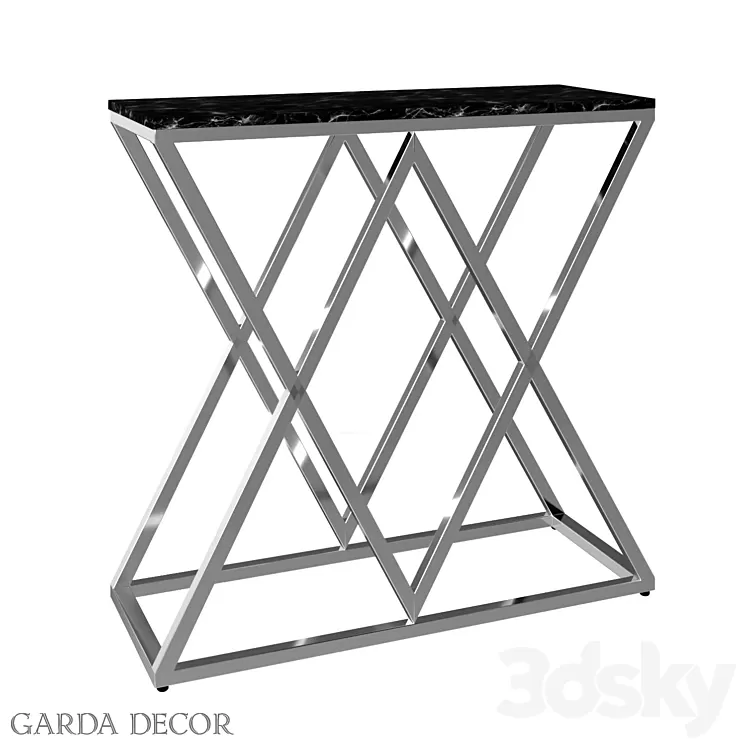 CONSOLE ARTIFICIAL BLACK MARBLE / MAT.CHROME 47ED-CST026 / 80 Garda Decor