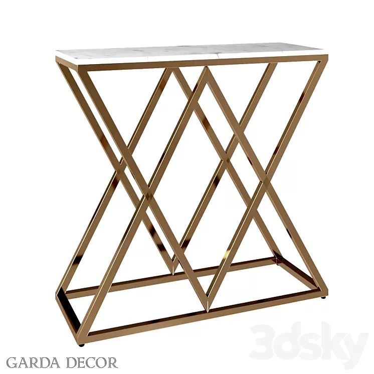 Console Artificial White Marble / MAT.GOLD 47ED-CST026 / 80GOLD Garda Decor 3D Model