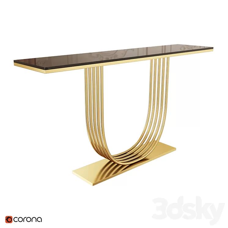 Console black 1500 mm 3D Model