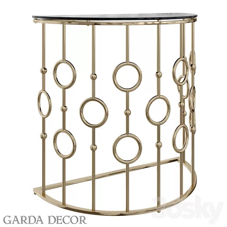 CONSOLE BLACK GLASS / GOLD GY-CST8040GOLD Garda Decor 3D Model