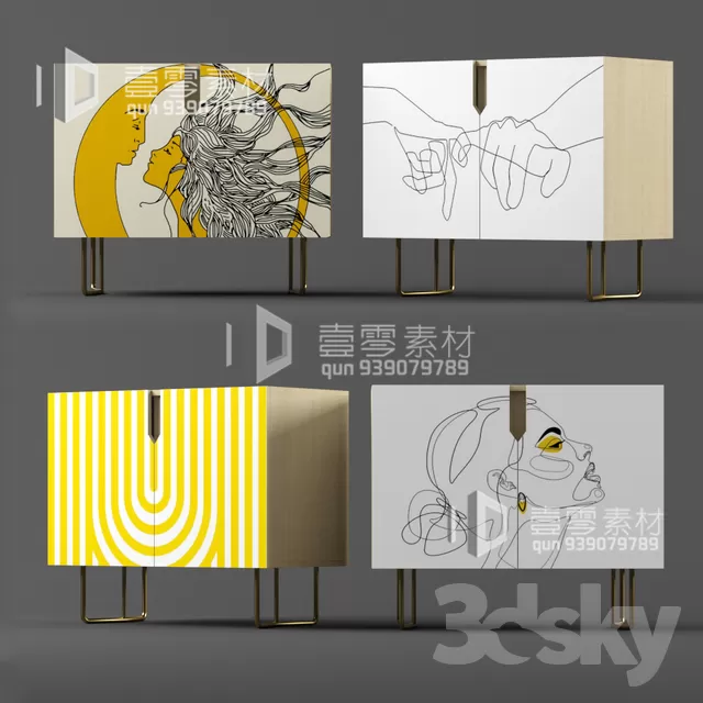 CONSOLE & CABINETS 3D MODELS – VOL.10 – No.037