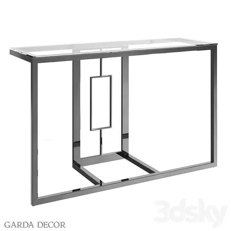 CONSOLE CLEAR GLASS / CHROME 47ED-ET162BL Garda Decor 3D Model